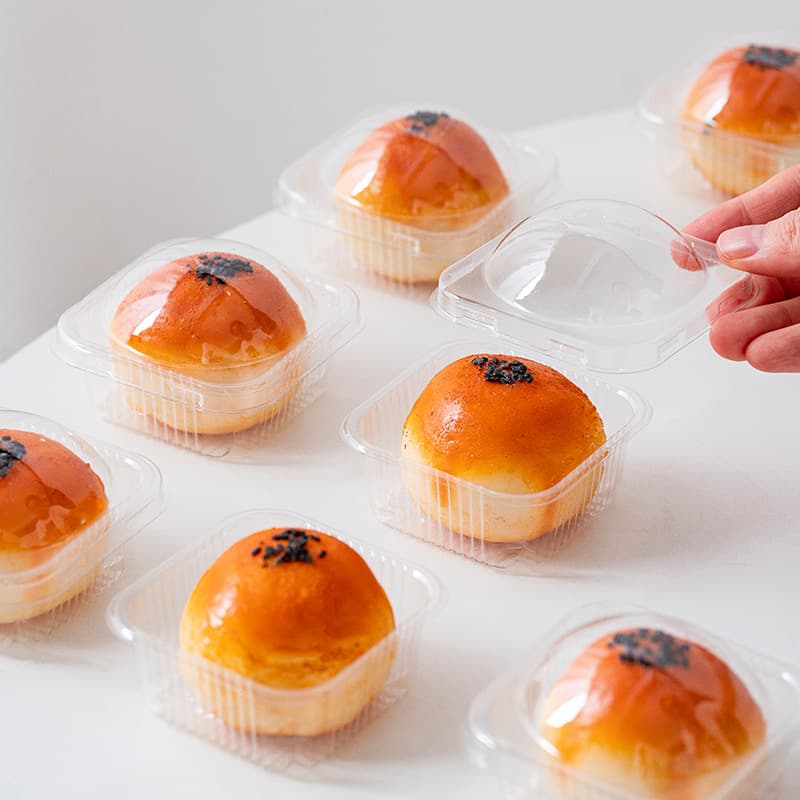 Mid-Autumn Egg Yolk Pastry Packaging Box Single Base Tray Snow Skin Mooncake Glutinous Rice Ball Round Transparent Blister Baking Packaging