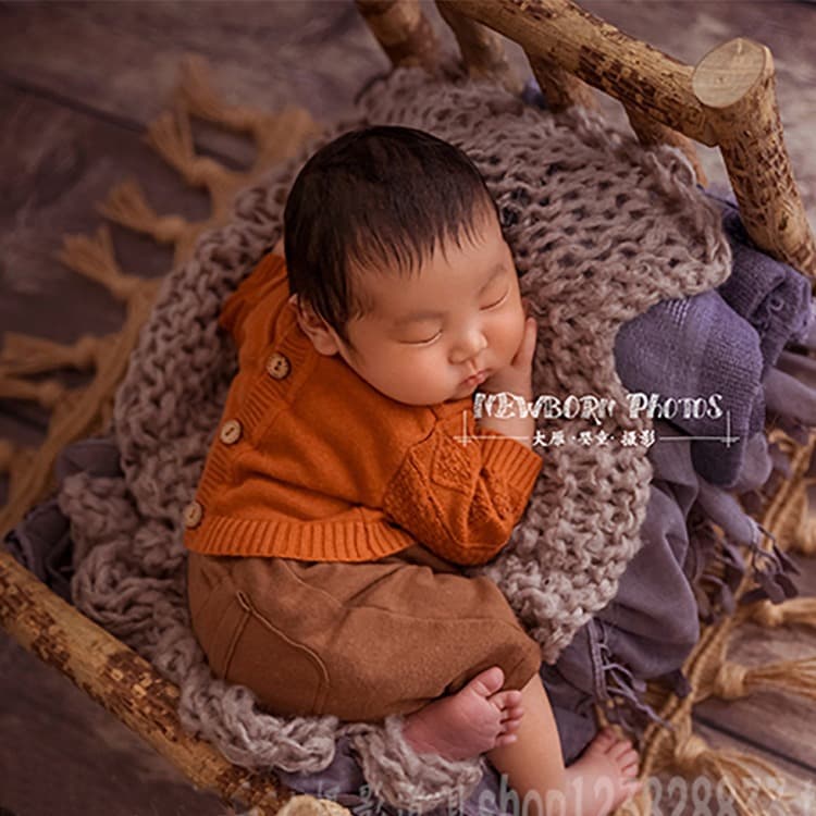 Nordic Style Full Moon Baby Photography Outfit Newborn Reborn Doll Toy Wholesale Infant Christmas Studio Costume