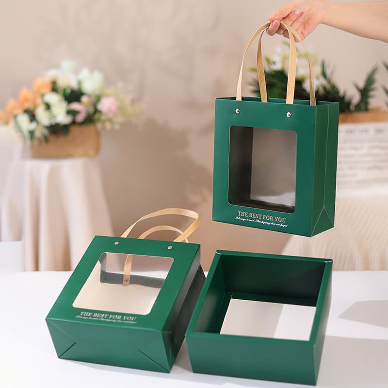 Window Birthday Gift Bag Gift Box Underwear Gift Bag Transparent Handbag Wedding Flower Bag Towel Souvenir Gift Bag