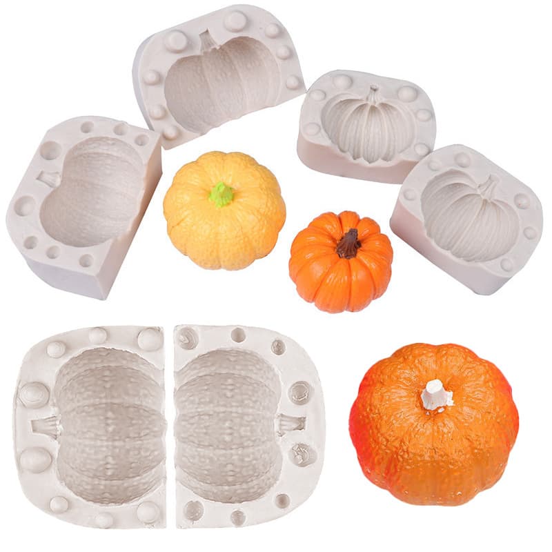 Pumpkin Shape Silicone Mold for Soap, Fondant, DIY Candle Silicone Mold