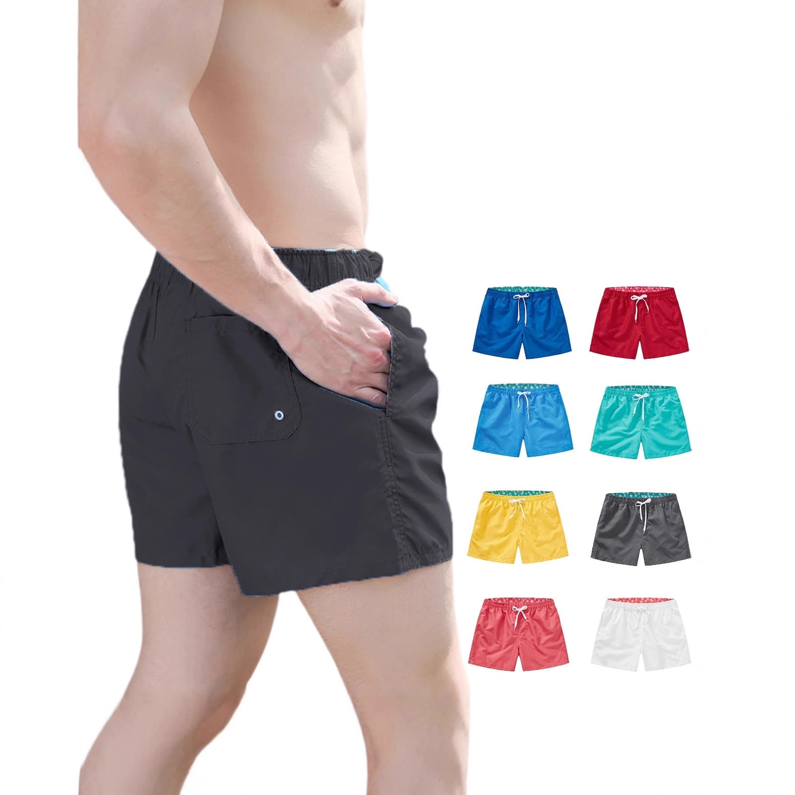 Xiyin Daily Cross-border TK Shopee Hot-selling Men's Quick-dry Beach Shorts Southeast Asia Casual Sports Shorts Swim Trunks