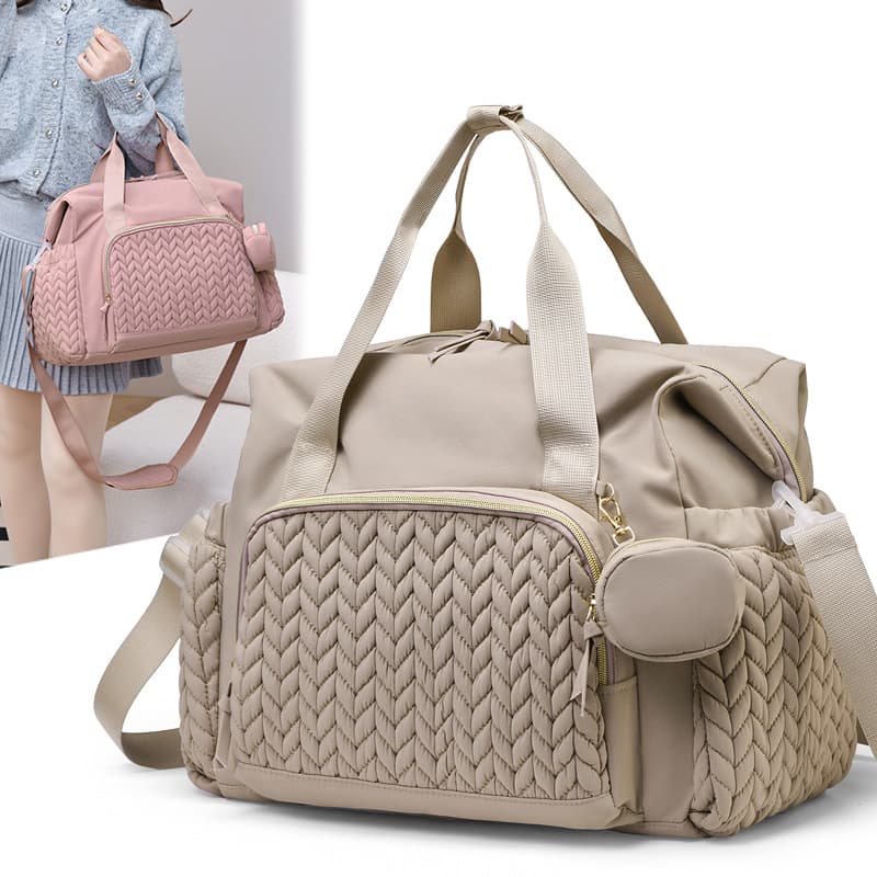 New Herringbone Quilted Diaper Bag Mommy Bag Handbag Hospital Bag Baby Bottle Organizer Shoulder Maternity Bag