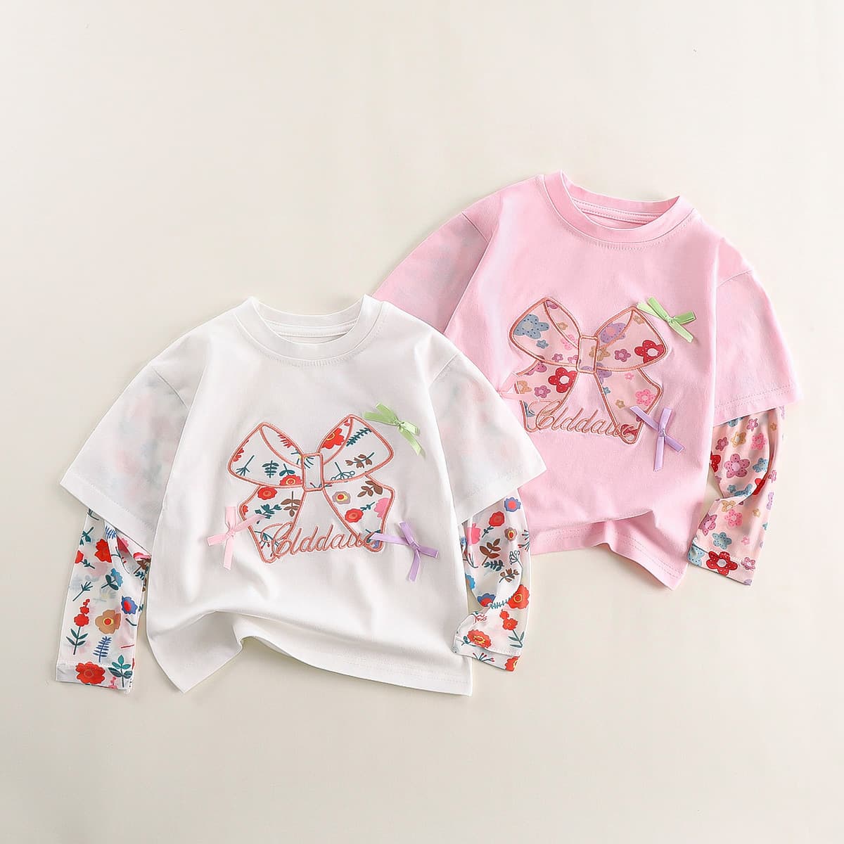 Children's Summer T-Shirt 25 New Baby Girl Summer Ice Sleeve Sun Protection Top Pure Cotton Kids' Summer Clothing Dropshipping Trend