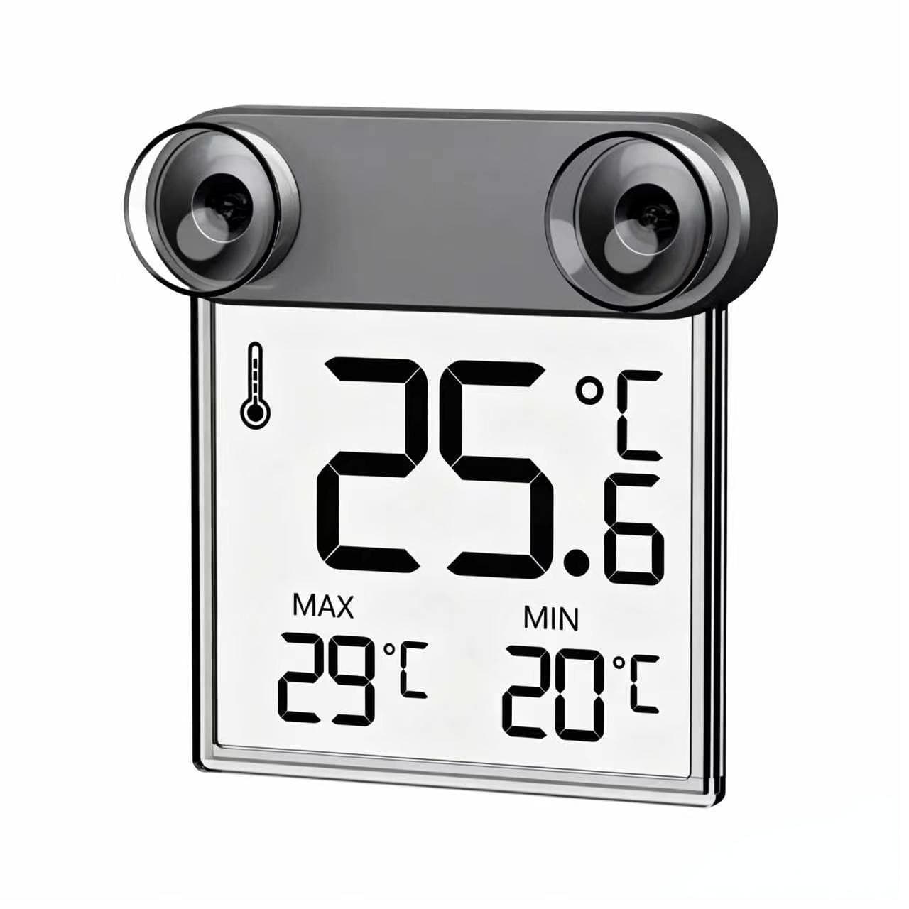 Household thermometer indoor electronic digital display temperature measurement adsorption glass transparent cross-border thermometer and hygrometer home