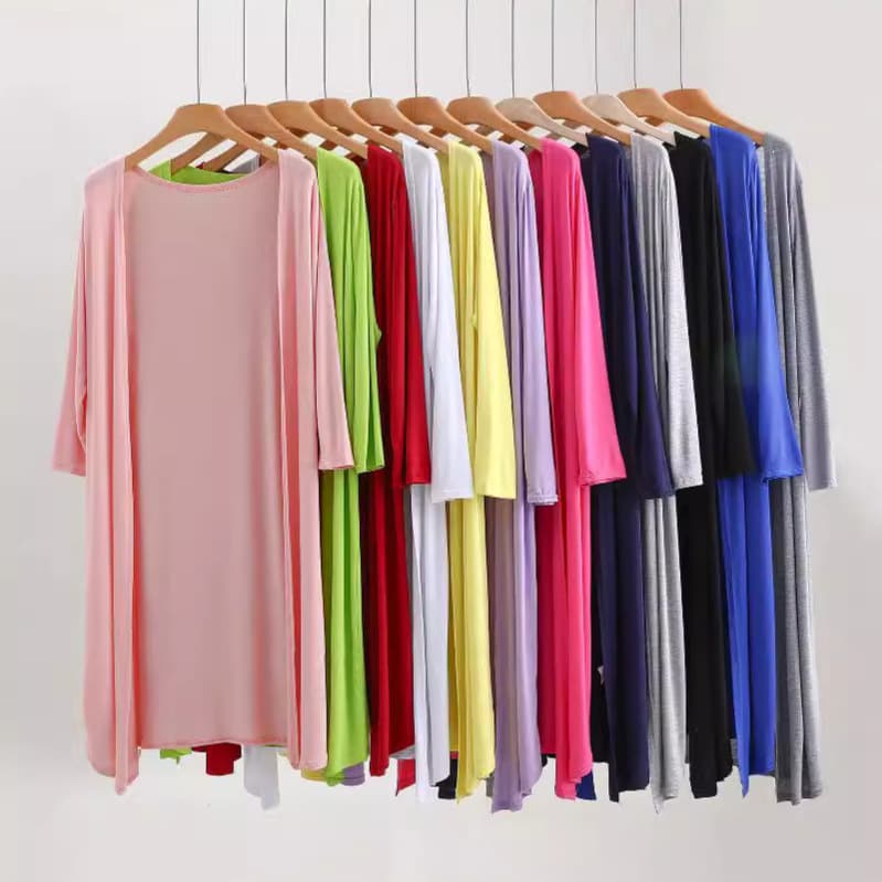 Modal Long-Sleeve Cardigan Lightweight Jacket for Women Plus Size Wear-Out Sun Protection Solid Shawl Air Conditioning Cover