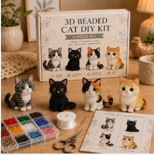 New 3D Beaded Animal Craft Kit for Cross-Border Amazon, DIY Animal Bead Set