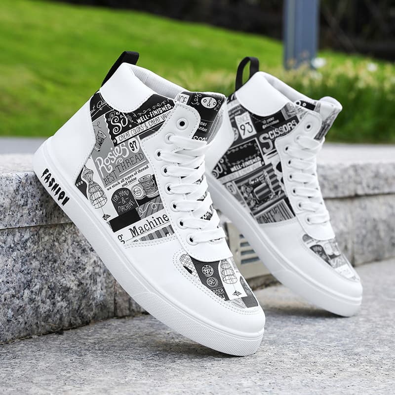 Autumn and winter new men's shoes Korean style trendy versatile casual sneakers moral training shoes men's retro sports high-top trendy shoes