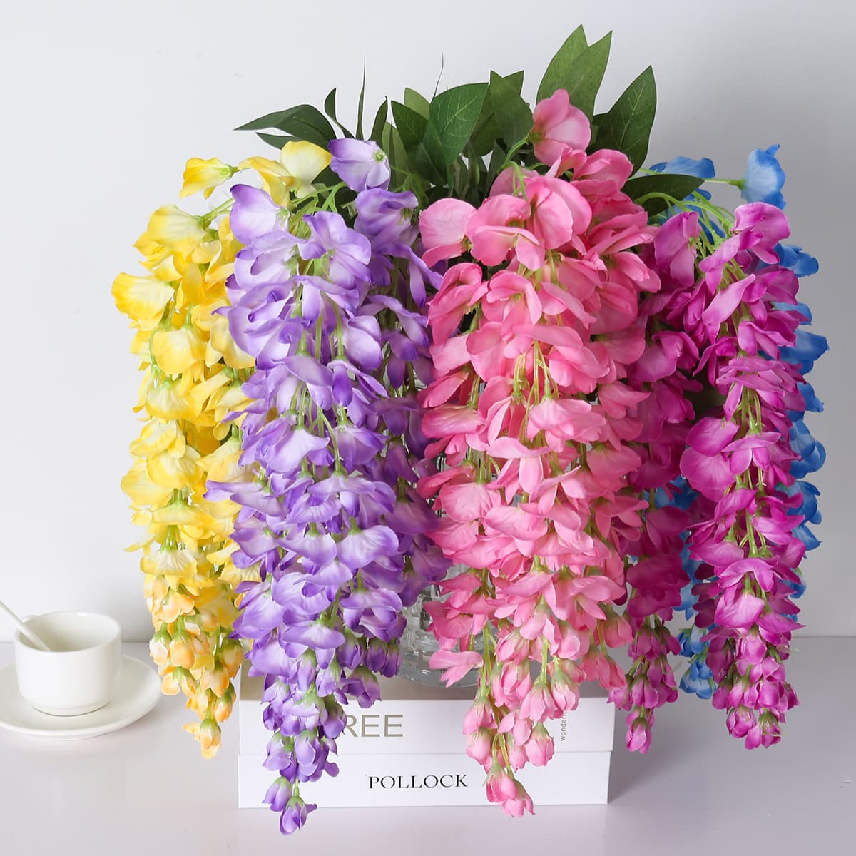 Wisteria Giant Golden Shower Tree Silk Flower Hanging Vine Long Branch Home Decoration Scene Garden Layout