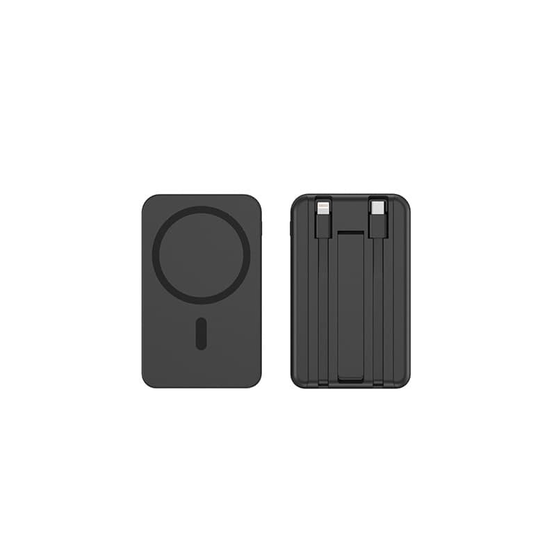 Power Bank 3C Certified Magnetic Wireless Charger 15W Super Fast Charging with Built-in Cable Ultra-Slim Portable