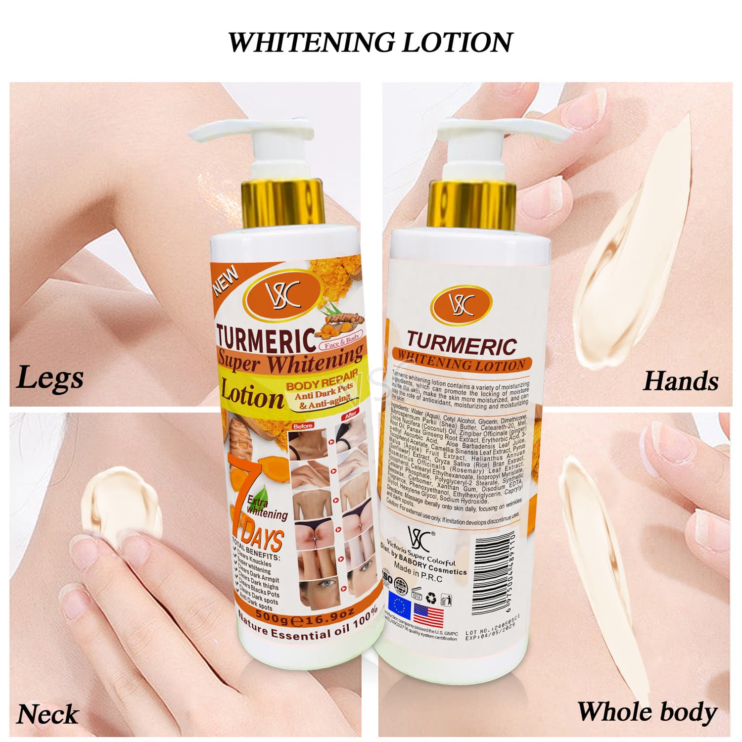 Cross-border Turmeric Body Lotion Moisturizing Lotion Brightening Firming Massage Lotion Moisturizing Skin Wholesale