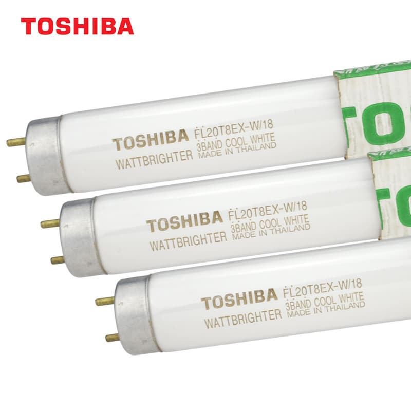 Toshiba Tri-wavelength White Lamp Tube FL20T8EX-W/18 - Factory QC Inspection Product Lamp