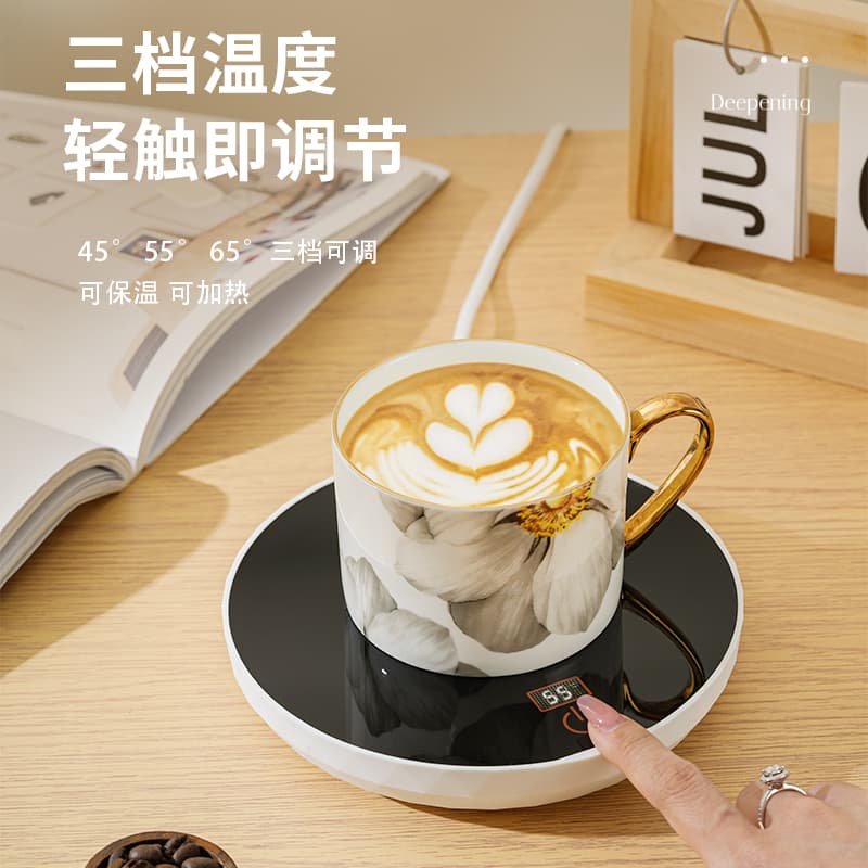 Factory In-stock Dropship Digital Display Smart Thermostatic Heating Cup Mat Three Adjustable Temperatures Office Home Warm Cup Mat