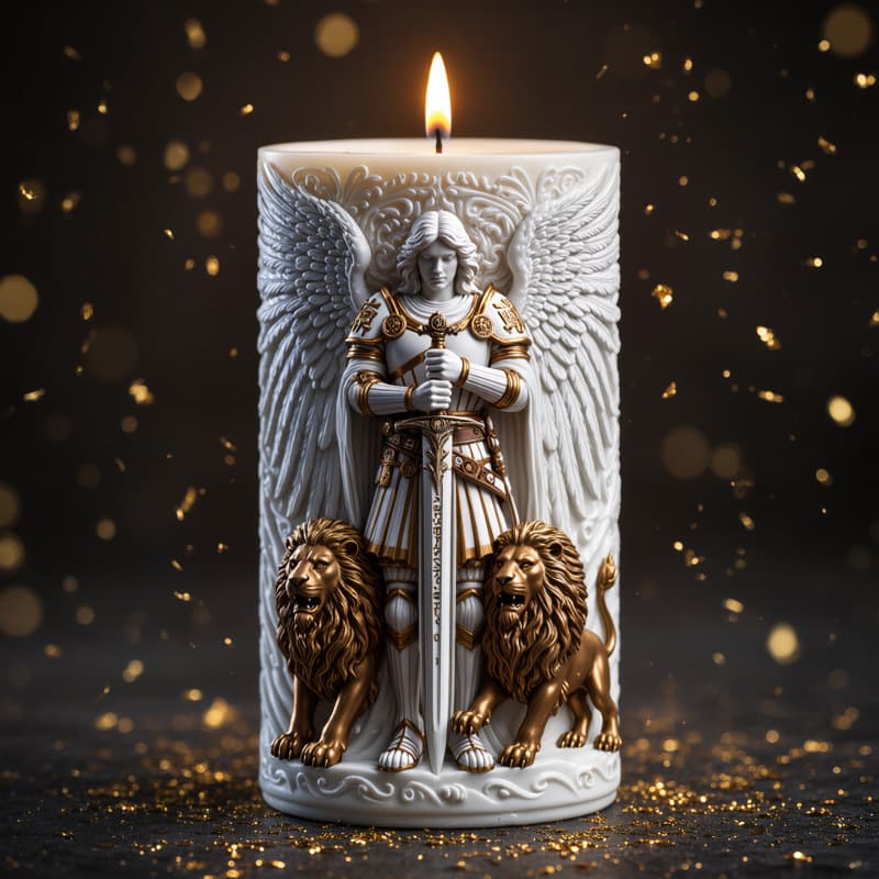 Guardian Angel Double Lion Candle Silicone Mold Vintage Home Decor DIY Resin Plaster Mold P211