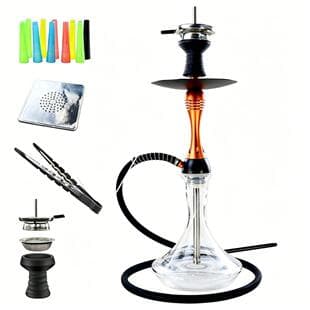 Stock hookah shisha Arabic Water Pipe Factory Wholesale High-Quality Alloy 1-Hose