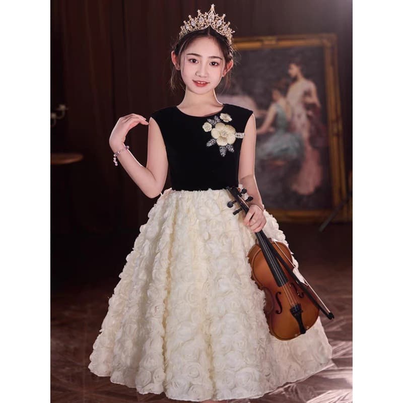 Children's Formal Dress, High-End Elegant Runway Princess Gown for Little Girls, Birthday Flower Girl Host Piano Performance Costume