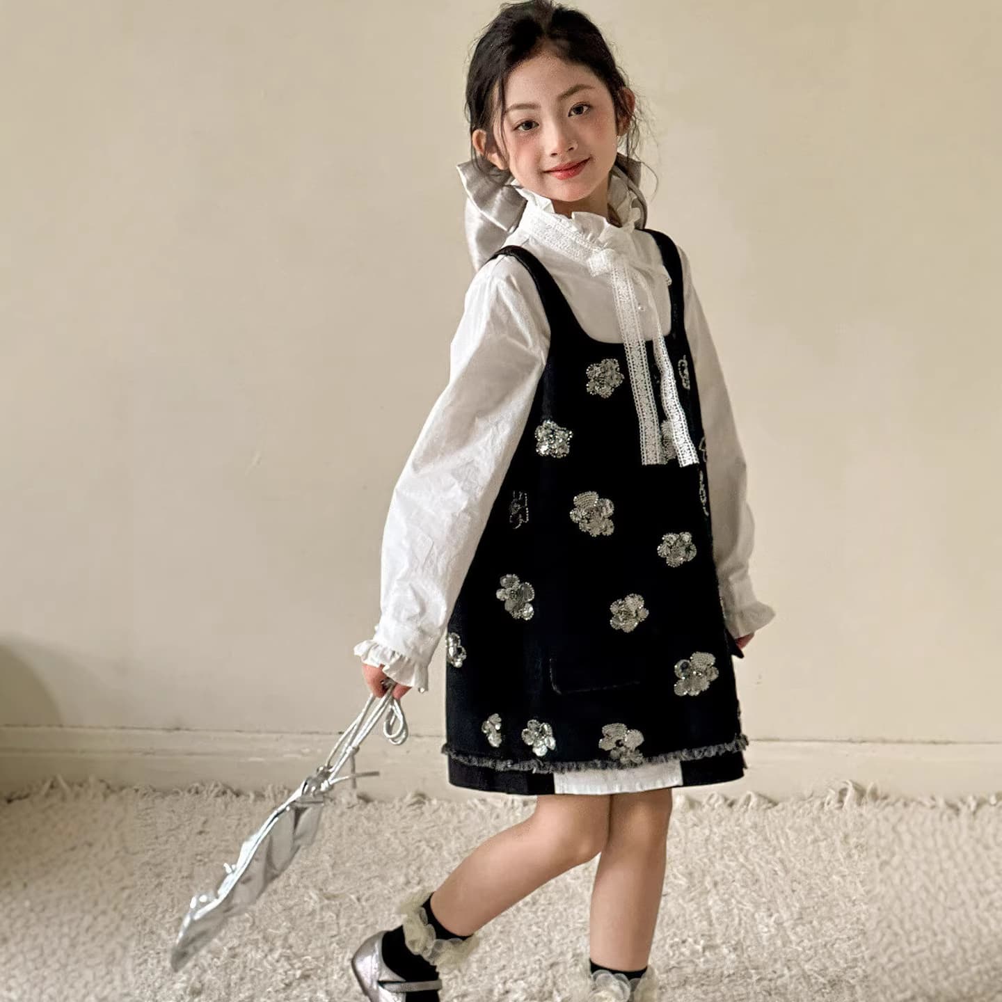 Little Red Fish Girls Denim Suspender Skirt 2026 New Children's Spring Vest Skirt Spring Denim Skirt Parent-Child Wear