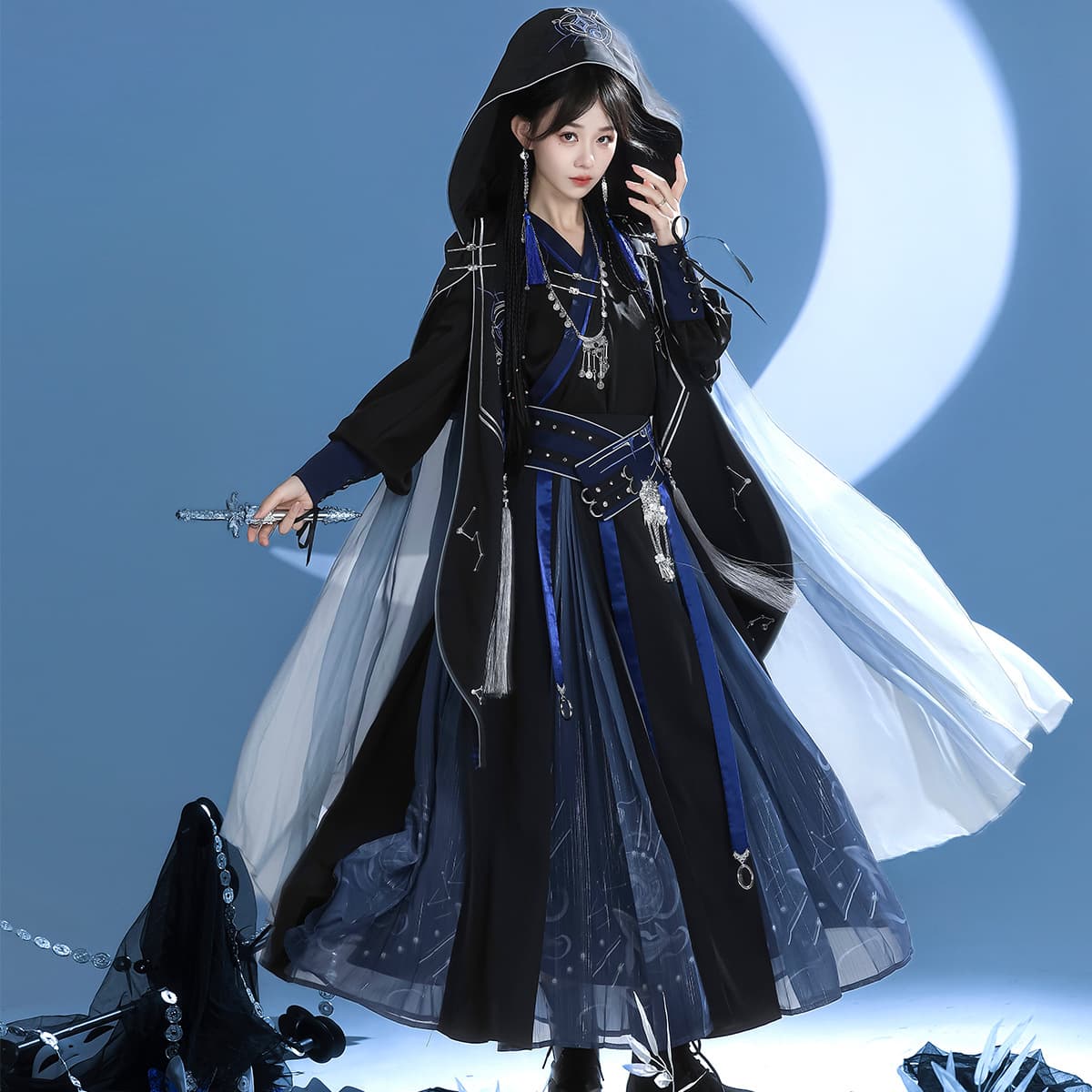 Xiong Doujiang Original Xuanqiongsi Angel Lolita Girl Lolita Cape Waist Belt Top and Skirt Set 9720
