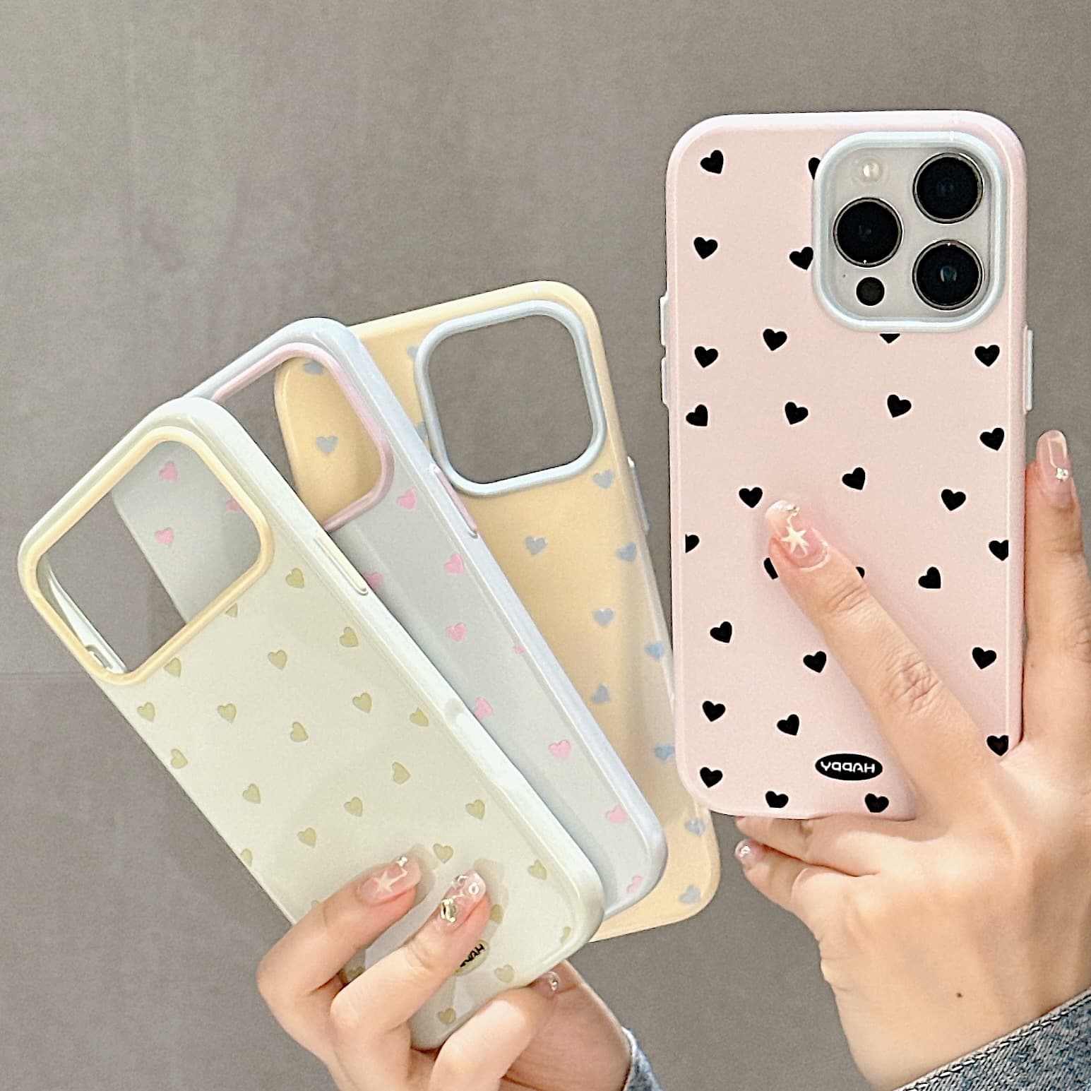 Macaron full screen little love suitable for Apple iPhone17PM/16Pro/13/14 mobile phone case protective cover 15