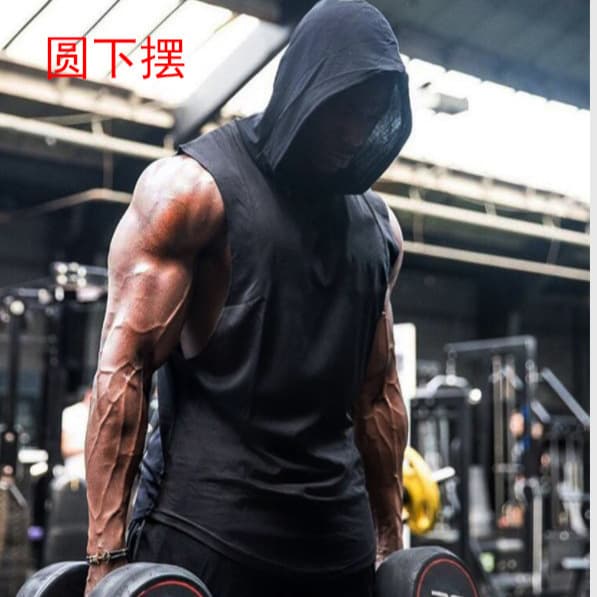 Men's Hooded Fitness Vest Muscle Tank Top Workout Training Sleeveless Loose Fit