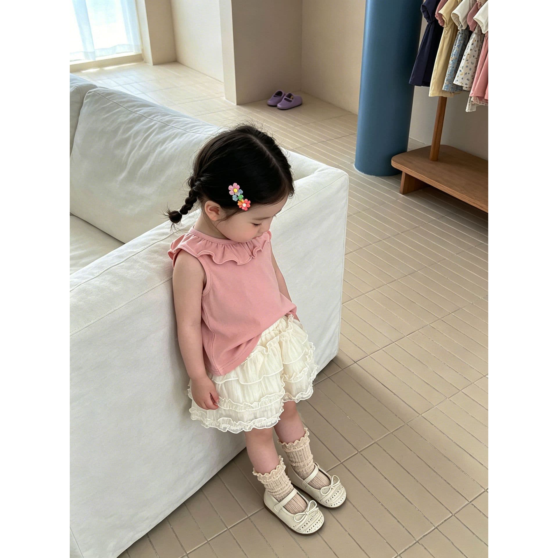 Baby clothes, summer baby girl, thin lace collar T-shirt, summer children's fashionable Korean style versatile bottoming vest