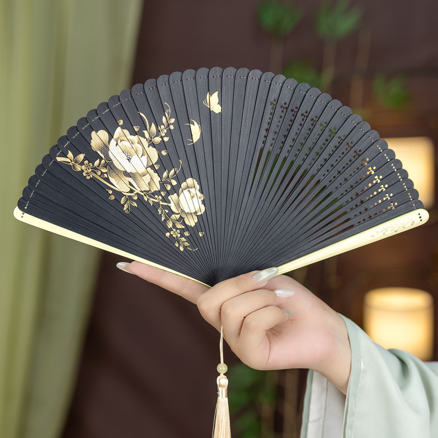 New Chinese Style Bamboo Craft Folding Fan, Souvenir Gift for Scenic Spots, Craft Bamboo Fan, Women's Fan