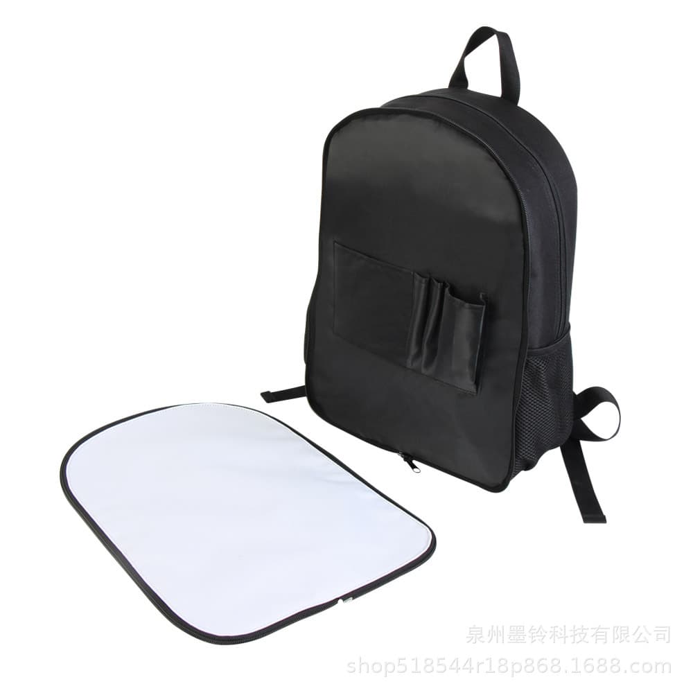 17" Black Removable Zippered Mobile Flap Backpack
