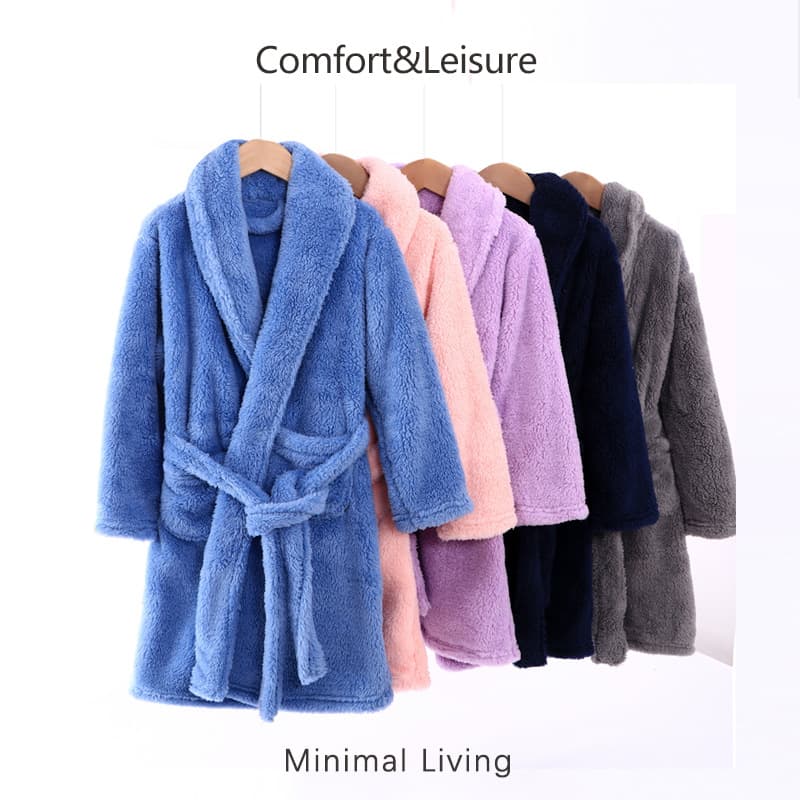 Girls and Boys Winter Coral Fleece Flannel Family Pajamas, Autumn Thick Plus Size Mid-Length Sleepwear