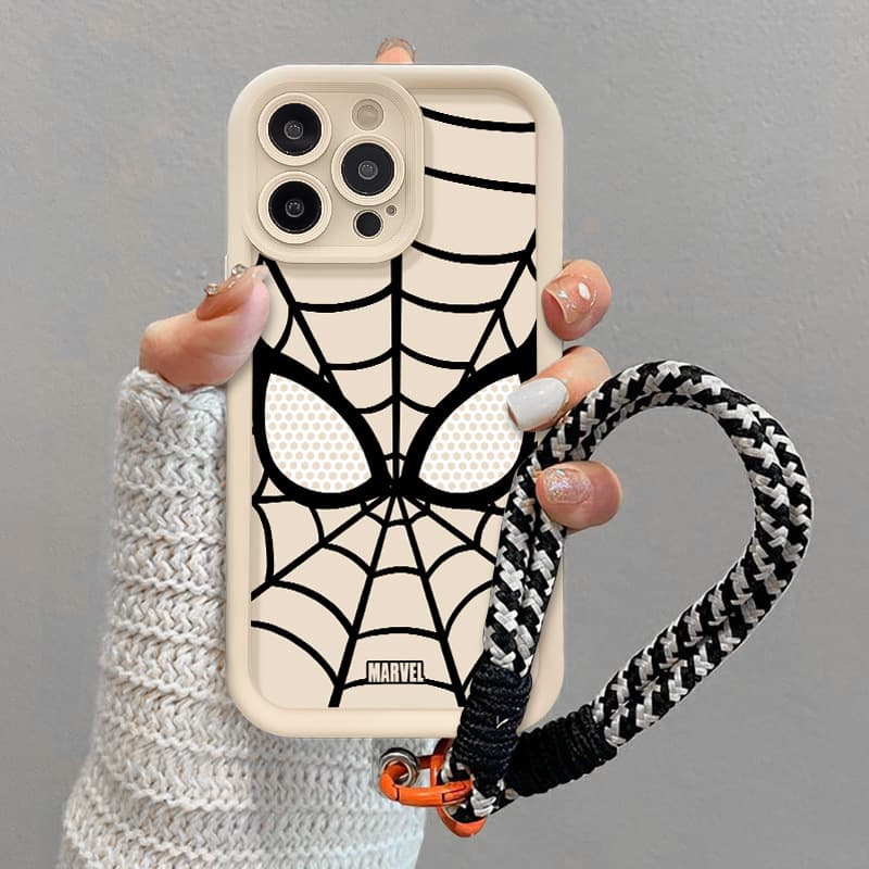 For Redmi 15C Spider Mask Europe/US Note 14 Pro Trendy Note 10 Silicone K80 White Phone Case