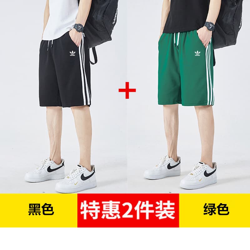 Cross-border 2026 Summer Adidas Three-Stripe Thin 5-Point Pants for Men, Loose-Fit Embroidered Casual Shorts