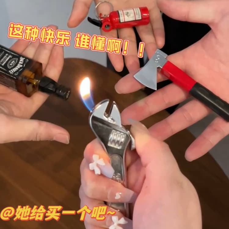 Cross-border viral creative novelty shaped windproof portable keychain lighter wholesale