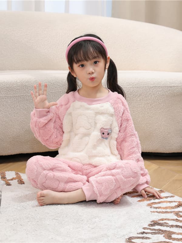 Boys' Pajamas Fall Winter Flannel 2024 New Kids' Homewear Set Toddler Boys Girls Drop Shipping