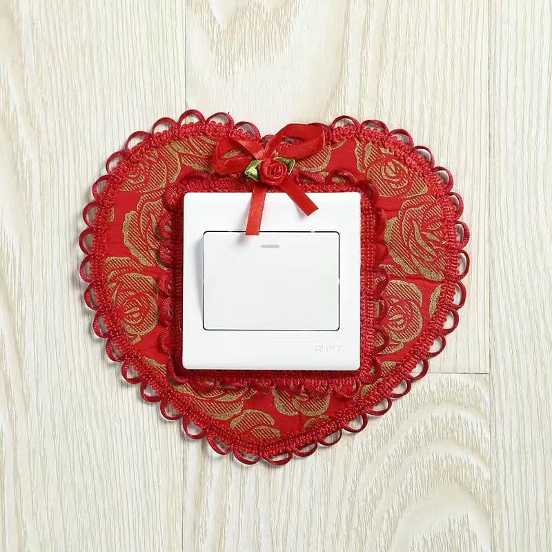 Switch Protective Cover Switch Sticker Fabric Wall Sticker Lace European Style Light Socket Decorative Cover Sticker Simple Modern Panel