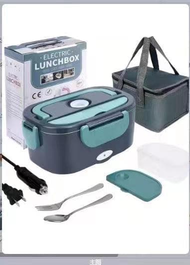 High-Power Fast Heating Electric Lunch Box for Home and Car, 2-in-1 Stainless Steel Multi-Layer Inner Pot Insulated Lunch Box
