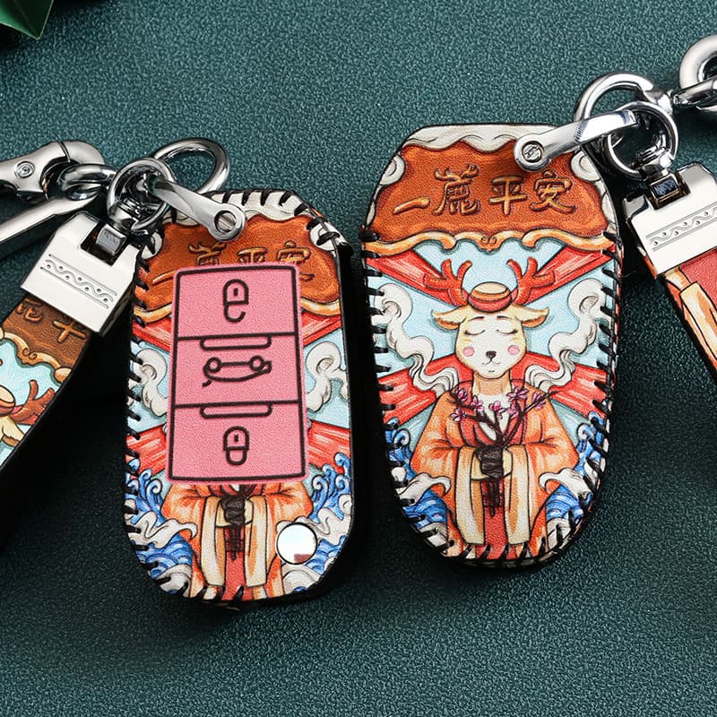 Car Key Case Snow Leopard C3xr Universal C4l Trendy C5/C4 World Class Alice C6 Keychain Durable Metal Car Accessory