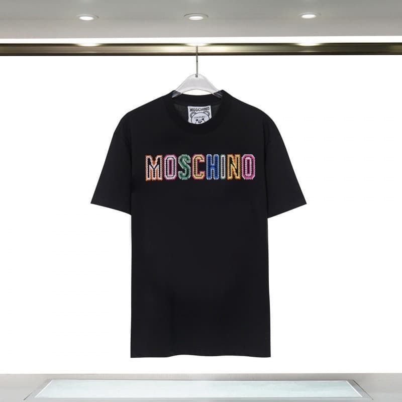 Moschino Men's and Women's Round Neck Short-Sleeved T-Shirt with Hollow Cartoon Bear Design, Loose and Versatile, One-Piece Drop Shipping