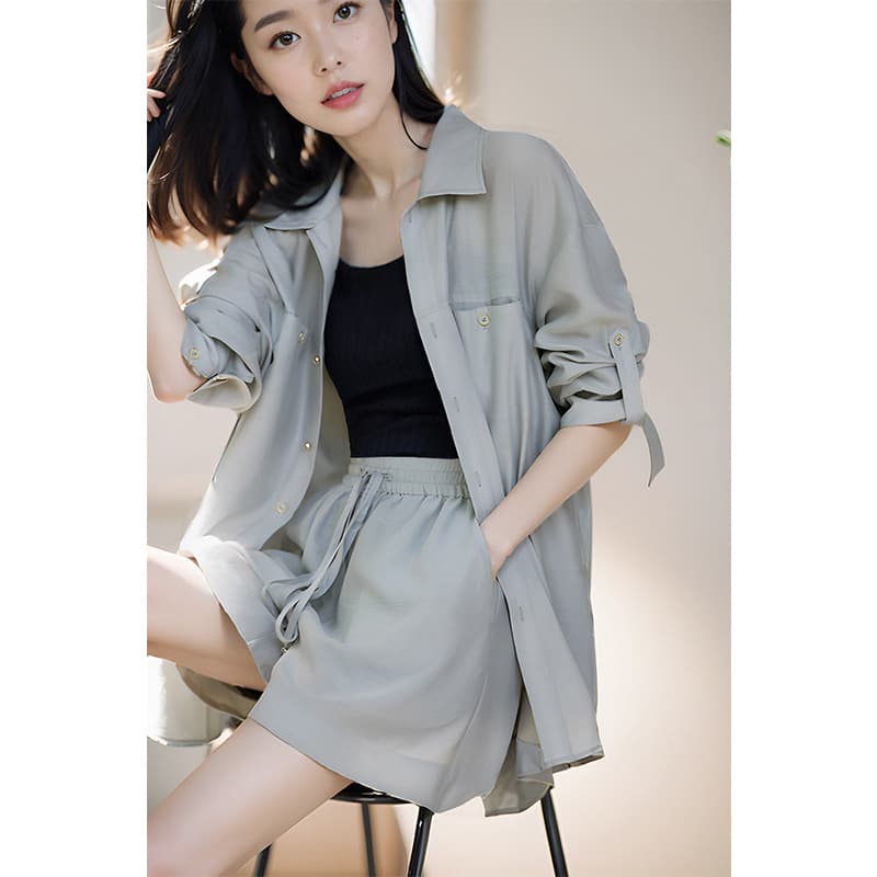 Shirt and Shorts Set 2026 New Arrival Casual Versatile Premium Style Shirt Jacket with Casual Shorts Two-Piece Set