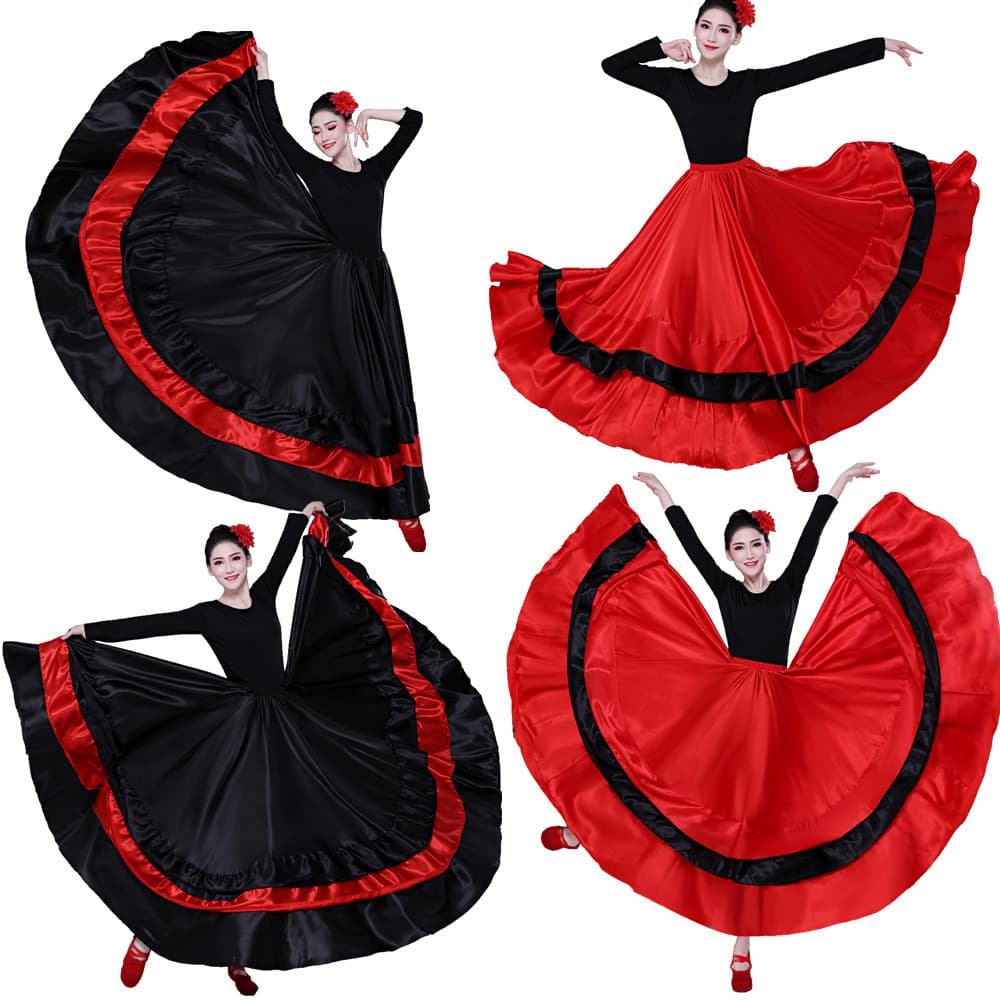 Opening Dance Flared Skirt Performance Costume Adult Set, Half Skirt, Spanish Flamenco Dance Skirt, Belly Dance Flared Skirt