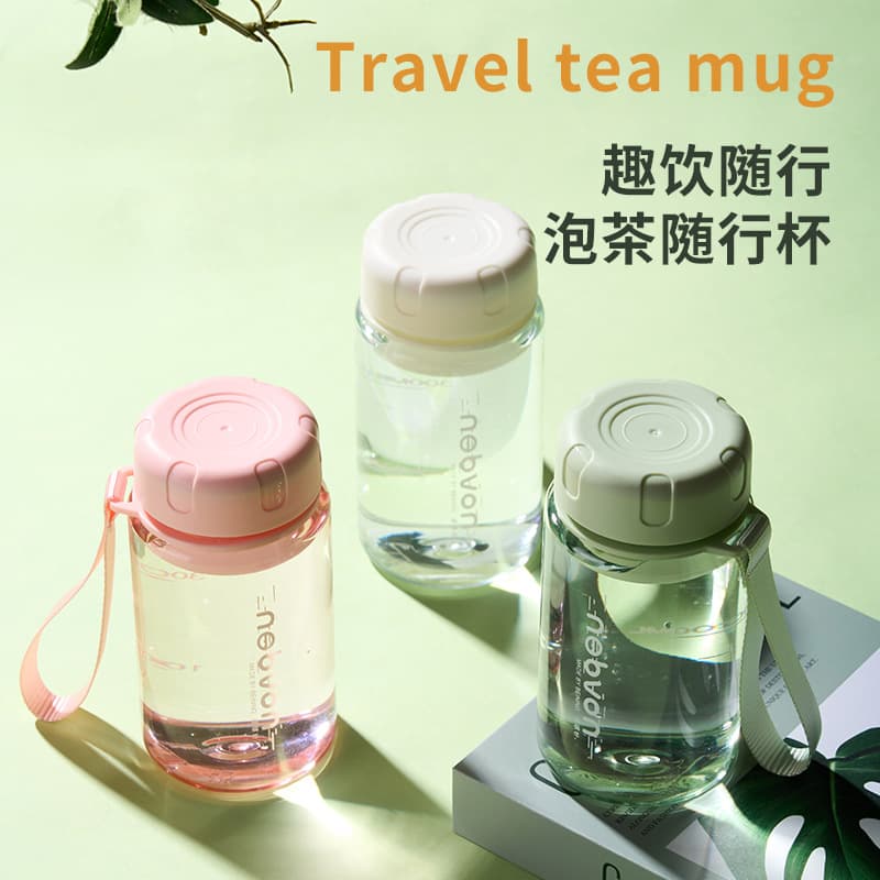 Nuobinfen Fashion Simple Plastic Cup, Large Capacity Transparent Unisex Travel Cup, Outdoor Portable Sports Water Bottle
