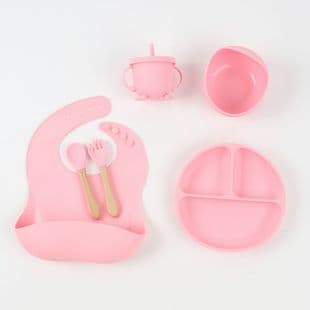6-Piece Silicone Dinner Plate Children's Utensils Baby Utensils Set Baby Products Children's Products Baby Products Bowl