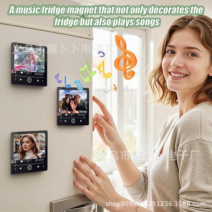 Album refrigerator magnet with pictures, music, decorative photo frame, couple gift, music refrigerator magnet, customized and playable