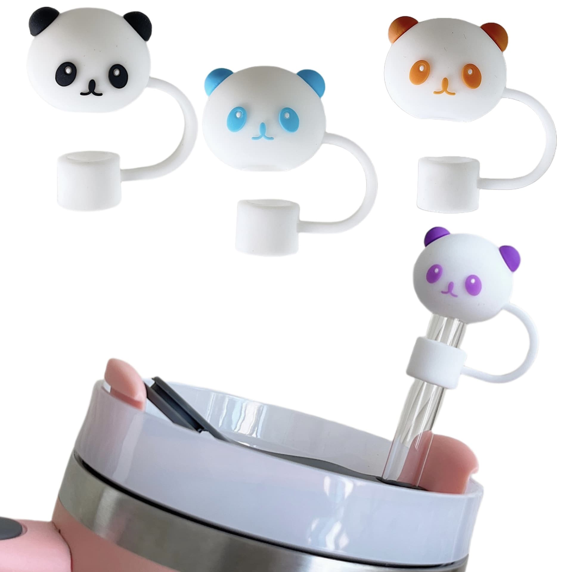 Cross-Border Bestseller Cartoon Silicone Straw Cap for Stanley Cup Animal Straw Cover Amazon New Straw Topper