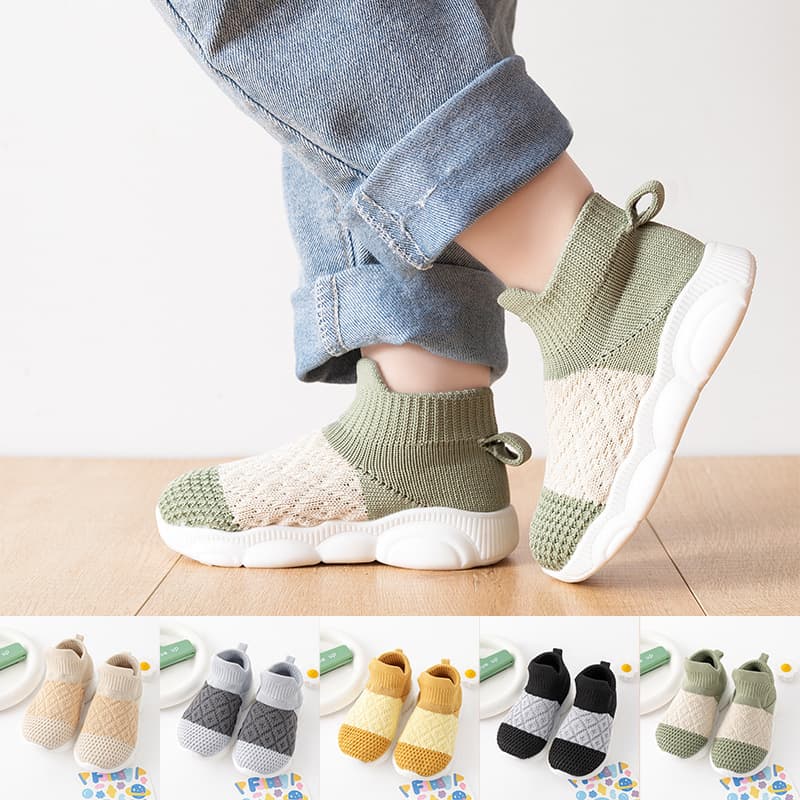 Baby Toddler First Walker Shoes Mesh Solid Soft Sole Breathable Comfortable Outdoor