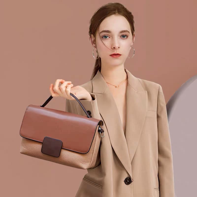 2022 New Genuine Leather Women's Bag Fashion Versatile Shoulder Crossbody Bag Ins Cowhide Handbag