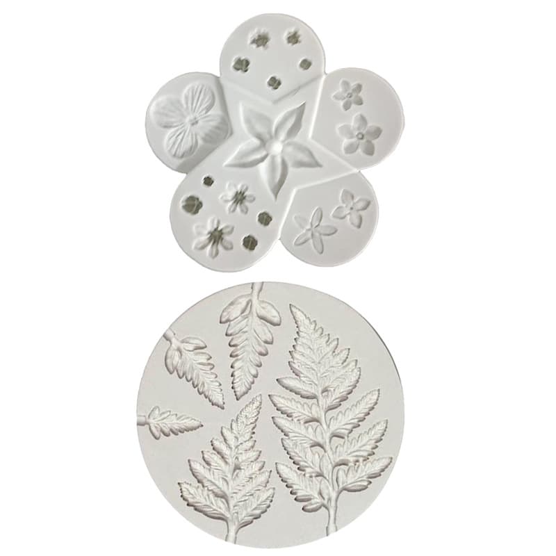 Round fern leaf modeling liquid silicone mold, sugar DIY soft clay glue modeling tool