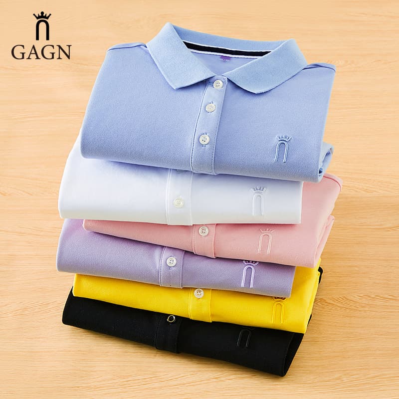 Crown Embroidery Summer Cotton Regular Shoulder Short Sleeve T-Shirt Women Logo Paul Advertising Collar Women's Polo Shirt