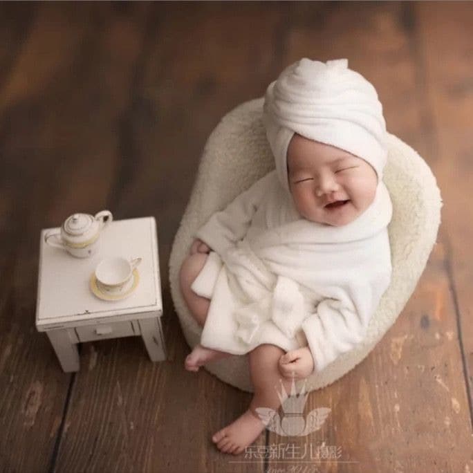 Cross-border newborn photography bathrobe, baby full moon home bathrobe and slippers set, photo studio 100-day shooting photo suit