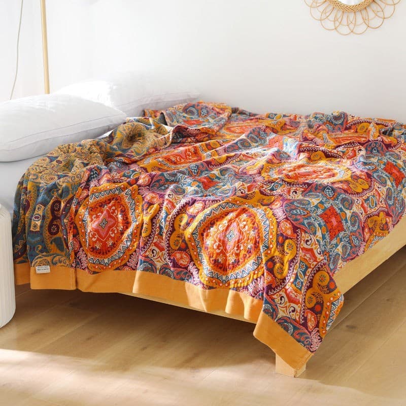Thangka Japanese minimalist cotton gauze towel blanket single/double bed summer air-conditioning cool quilt nap cover blanket wholesale