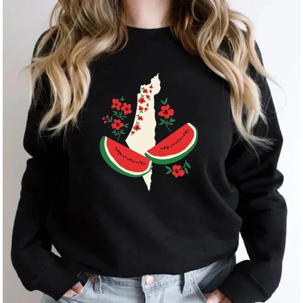 This is not a watermelon sweatshirt funny watermelon women's sweatshirt long sleeve graphic hoodie high street fashion