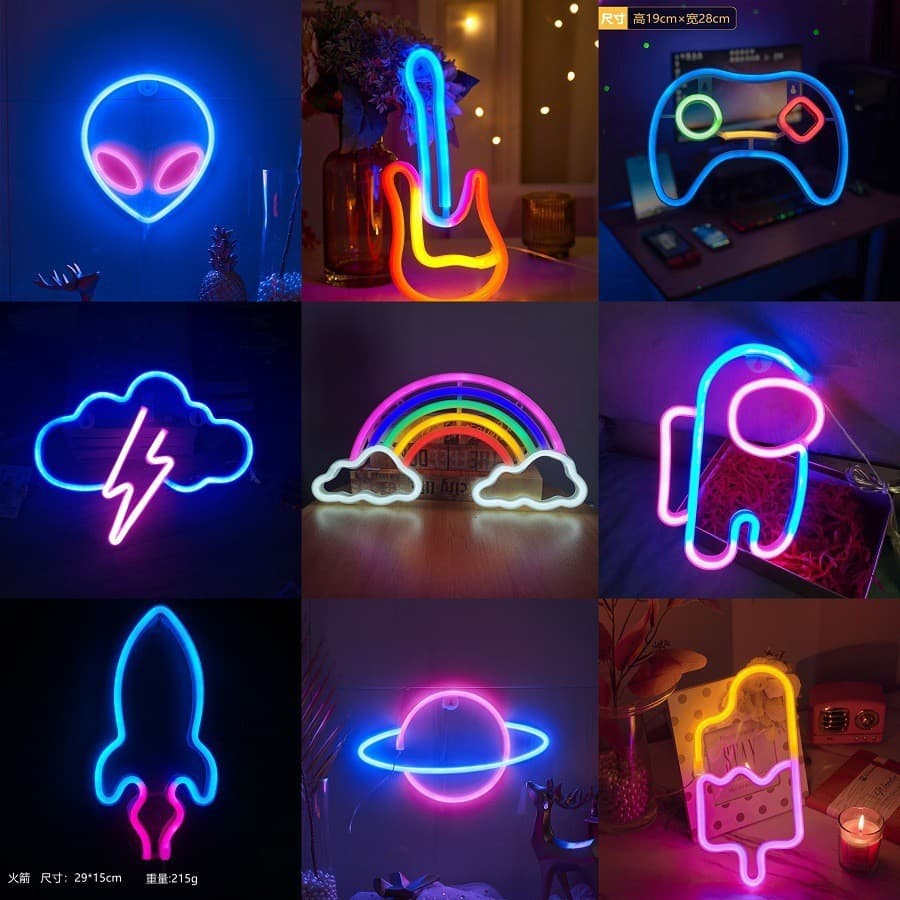 LED Neon Light Shaped Lamp Amazon In-Stock Night Light Butterfly Indoor Romantic Atmosphere Internet Celebrity Decorative Lamp
