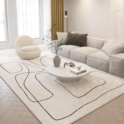 Japanese Wabi-Sabi Style Carpet, Faux Cashmere, Full-Coverage Living Room Carpet, Bedroom Carpet, Sofa and Coffee Table Mat, In Stock, Custom OEM
